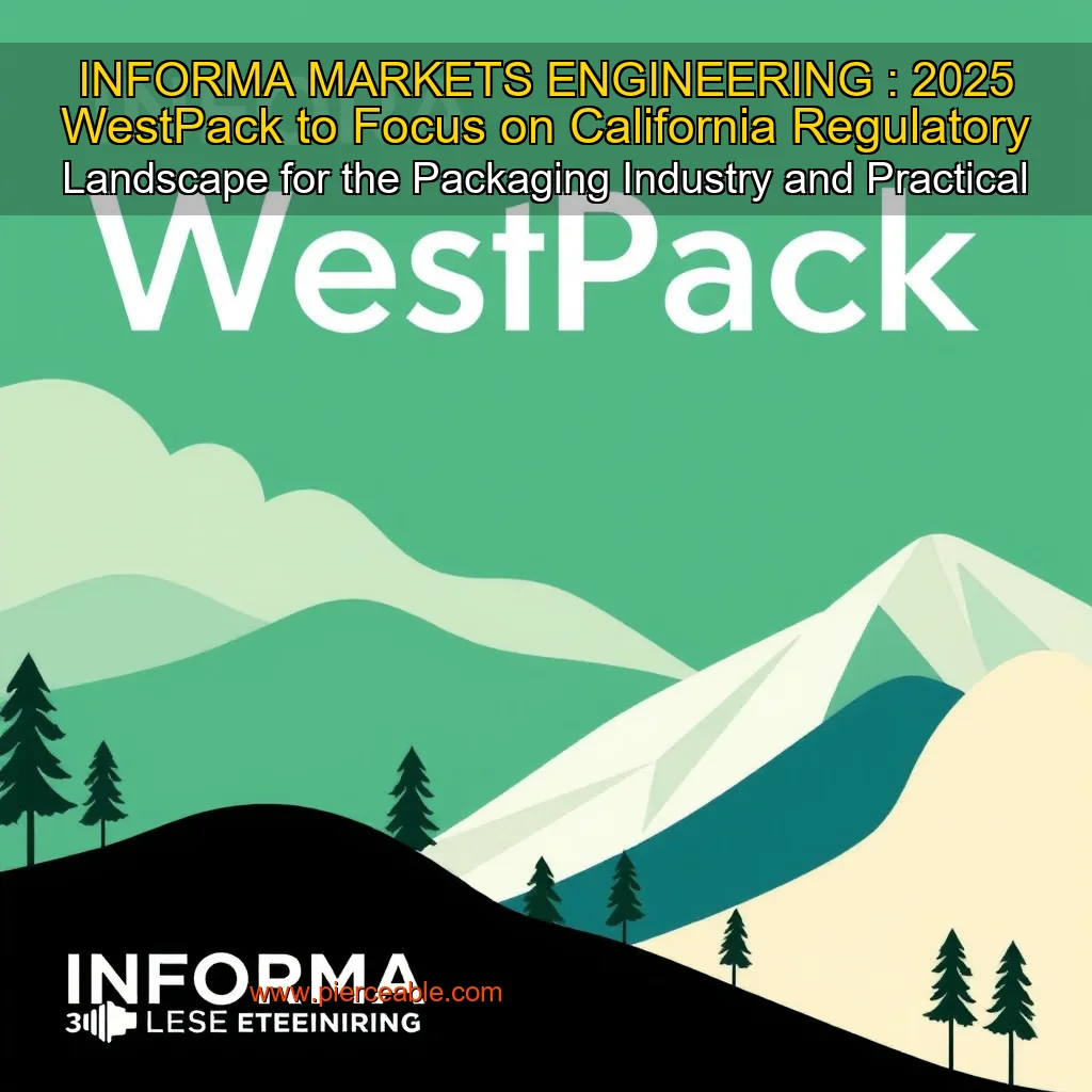 Read more about the article INFORMA MARKETS  ENGINEERING : 2025 WestPack to Focus on California Regulatory Landscape for the Packaging Industry and Practical Solutions to Sustainable Packaging Challenges